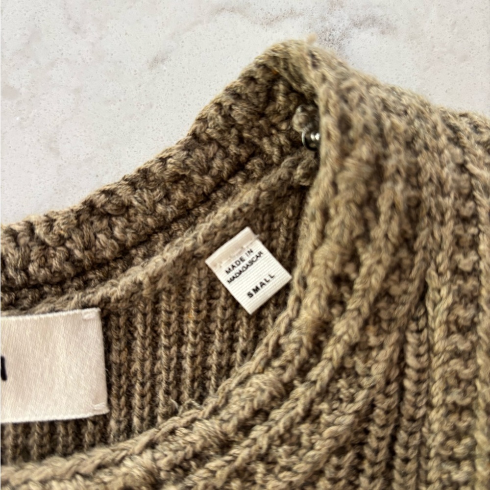 Buck Mason Ribbed Sweater Tank Taupe Cotton Knit High Neck Small - Picture 7 of 10